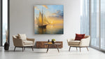 Zeilboot – Vierkante Canvas Wanddecoratie – Canvas Wandkunst in Vierkante Uitvoering