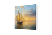 Zeilboot – Vierkante Canvas Wanddecoratie – Canvas Wandkunst in Vierkante Uitvoering