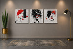 Vrouw in Rood – Vierkant Canvas Kunst voor de Muur