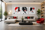 Vrouw in Rood – Vierkant Canvas Kunst voor de Muur