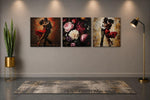Bloemen en Dans – Canvas Wandkunst in Vierkante Uitvoering