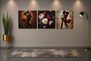 Bloemen en Dans – Canvas Wandkunst in Vierkante Uitvoering