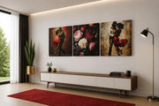 Bloemen en Dans – Canvas Wandkunst in Vierkante Uitvoering