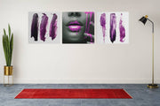 Vrouw in Paars – Vierkante Canvas Wanddecoratie – Canvas Decoratie voor de Wand
