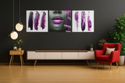 Vrouw in Paars – Vierkante Canvas Wanddecoratie – Canvas Decoratie voor de Wand