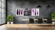 Vrouw in Paars – Vierkante Canvas Wanddecoratie – Canvas Decoratie voor de Wand