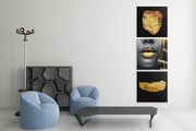 Vrouw in Goud – Modern Canvas Schilderij – Vierkant Canvas Kunst voor de Muur