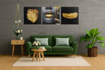 Vrouw in Goud – Modern Canvas Schilderij – Vierkant Canvas Kunst voor de Muur