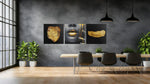 Vrouw in Goud – Modern Canvas Schilderij – Vierkant Canvas Kunst voor de Muur