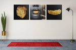 Vrouw in Goud – Modern Canvas Schilderij – Vierkant Canvas Kunst voor de Muur