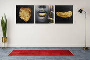 Vrouw in Goud – Modern Canvas Schilderij – Vierkant Canvas Kunst voor de Muur