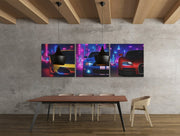 Neon Sportauto's – Canvas Schilderij als Wanddecoratie