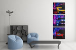 Neon Sportauto's – Canvas Schilderij als Wanddecoratie