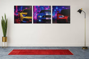 Neon Sportauto's – Canvas Schilderij als Wanddecoratie