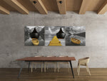Gele Boot aan het Meer – Modern Canvas Schilderij – Vierkant Canvas Kunst voor de Muur