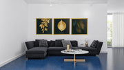 Gouden Bladeren – Canvas Wandkunst in Vierkante Uitvoering