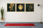 Gouden Bladeren – Canvas Wandkunst in Vierkante Uitvoering