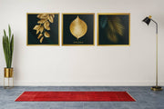 Gouden Bladeren – Canvas Wandkunst in Vierkante Uitvoering