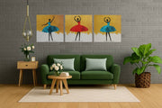 Ballerina in Moderne Kunststijl – Vierkant Canvas Schilderij voor de Wand