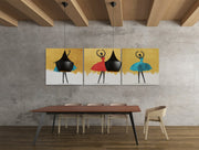 Ballerina in Moderne Kunststijl – Vierkant Canvas Schilderij voor de Wand