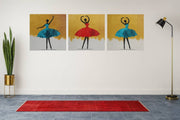 Ballerina in Moderne Kunststijl – Vierkant Canvas Schilderij voor de Wand