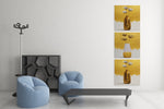 Modern Gouden Vazen – Canvas Wanddecoratie in Vierkante Vorm