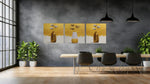 Modern Gouden Vazen – Canvas Wanddecoratie in Vierkante Vorm