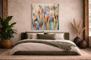 Abstracte Mensenmassa – Canvas Wandkunst in Vierkante Uitvoering