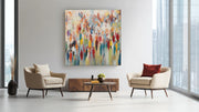 Abstracte Mensenmassa – Canvas Wandkunst in Vierkante Uitvoering