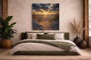 Zonsondergang Vierkant – Vierkant Canvas Schilderij voor de Wand