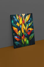 Kleurrijke Bladeren Canvas Schilderij 75x100 cm