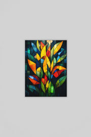 Kleurrijke Bladeren Canvas Schilderij 75x100 cm