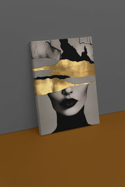 Gouden Vrouw Portret Canvas Schilderijen 75x100 cm