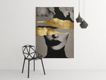 Gouden Vrouw Portret Canvas Schilderijen 75x100 cm