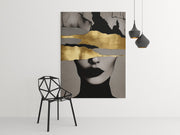 Gouden Vrouw Portret Canvas Schilderijen 75x100 cm