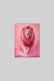 Roze Leeuw Canvas Schilderij 75x100 cm