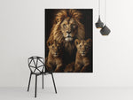 Leeuwenfamilie Canvas Schilderij 75x100 cm