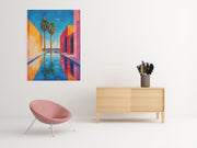Canvas Schilderij Tropische Poolscape 75x100 cm