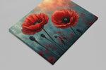Klaprozen Canvas Schilderij 100x75 cm