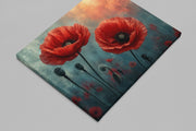 Klaprozen Canvas Schilderij 100x75 cm