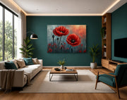 Klaprozen Canvas Schilderij 100x75 cm