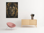 Gouden Leeuw Canvas Schilderij 75x100 cm