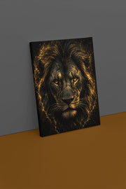 Gouden Leeuw Canvas Schilderij 75x100 cm