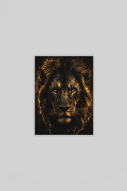 Gouden Leeuw Canvas Schilderij 75x100 cm