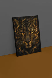 Gouden Luipaard Canvas Schilderij 75x100 cm