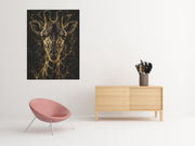 Gouden Giraf Canvas Schilderij 75x100 cm