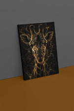 Gouden Giraf Canvas Schilderij 75x100 cm