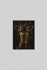 Gouden Giraf Canvas Schilderij 75x100 cm