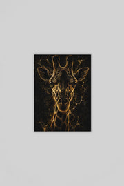 Gouden Giraf Canvas Schilderij 75x100 cm