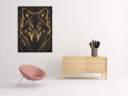 Gouden Wolf Canvas Schilderijen 75x100 cm